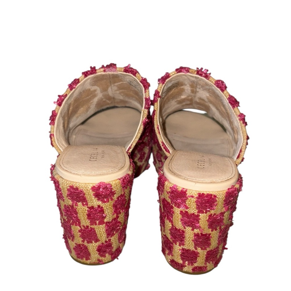 Cecelia New York Frost Platform Wedge Slide Sandals in Pink Pom - 9 - Picture 11 of 15